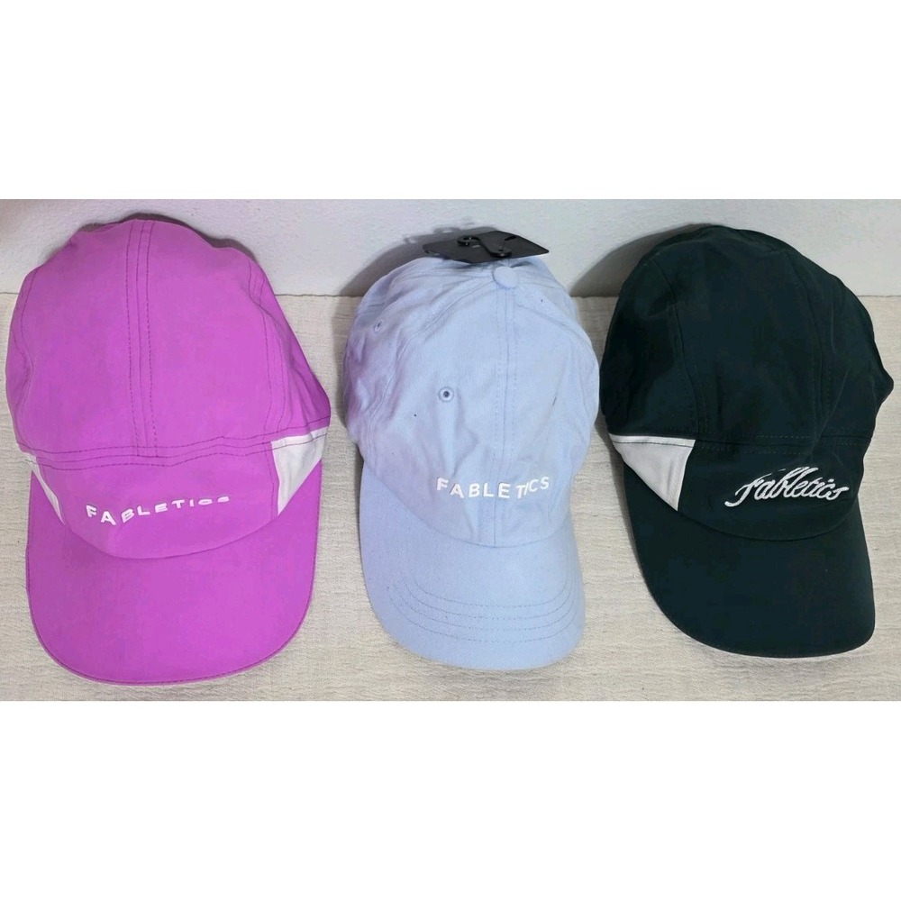 Fabletics Hat Cap Fundamental Strapback Running Active Adjustable Lot Of 3‎ NWT